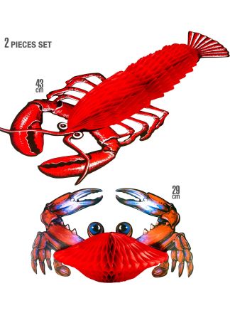 Set van 2 Honeycomb (Kreeft 43cm. en Krab 29cm.)