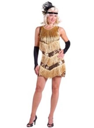 Charleston jurk Dazzle me goud 1dlg.