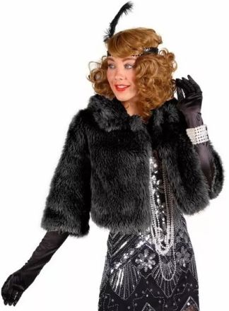 Zwart kort Charleston bontjasje