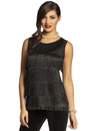 Flapper topje zwart