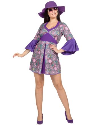 Flower Power jurkje paars 1dlg.