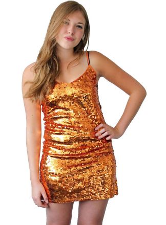 Glitter jurkje deluxe oranje