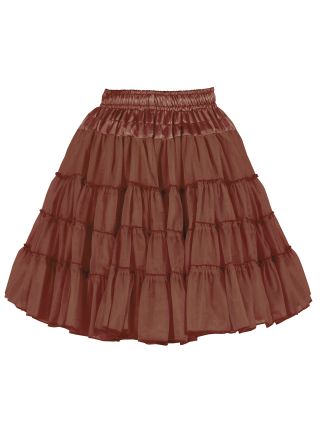 Lange petticoat 2 lagen bruin 52cm.