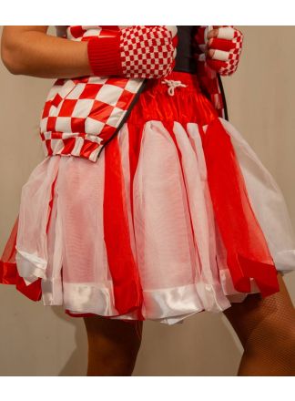 Petticoat "tubes" rood-wit 1maat