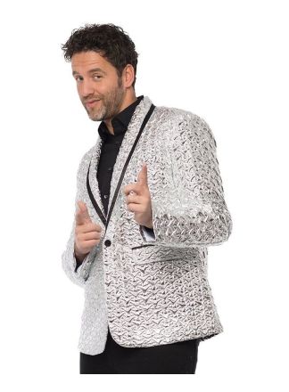 Heren show jas zilver