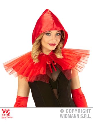 Roodcapje cape met rode tule