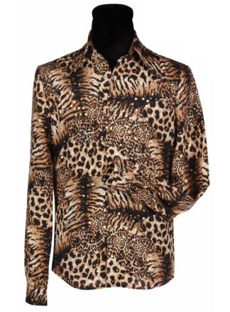 Heren blouse Tigerking bruin