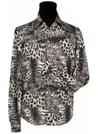 Heren blouse Tigerking grijs
