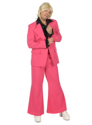 jaren 70 kostuum DELUXE 2dlg. pink