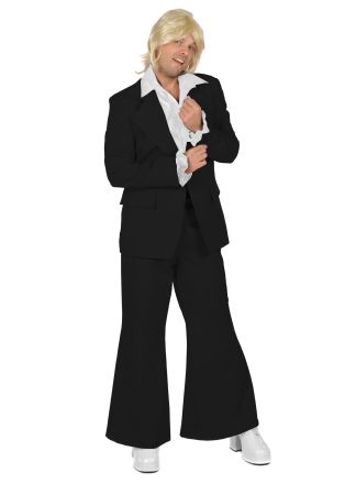 Jaren 70 kostuum DELUXE 2dlg. zwart