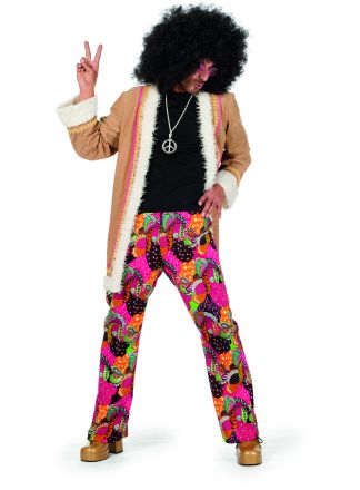 Hippie kostuum lange jas 2dlg.