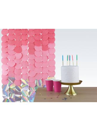 Backdrop Dazzling Pink-Cirkel 80x170cm.