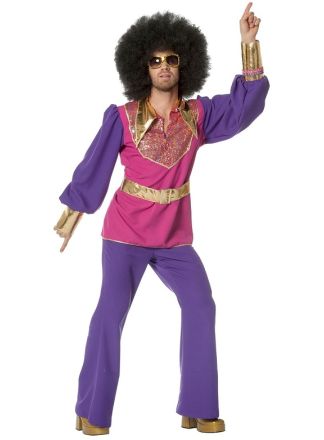 Disco heren kostuum pink 2dlg.