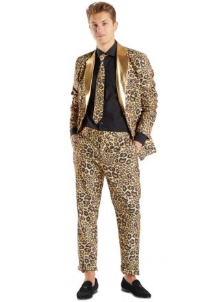 Fout Panter kostuum met goud 3dlg