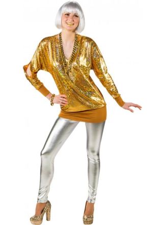Jaren 80 wickelshirt goud