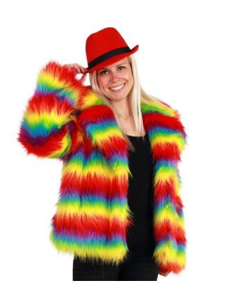 Nep bontjas regenboog