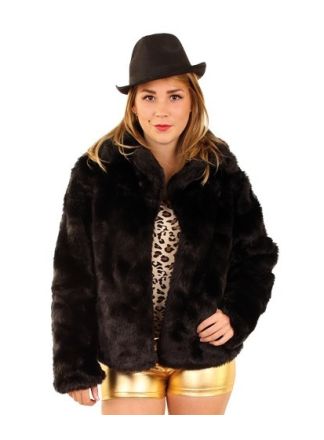 Nep bont jasje zwart