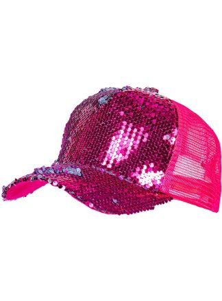 Baseball cap pailletten neon pink