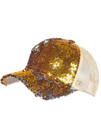Baseball cap pailletten goud