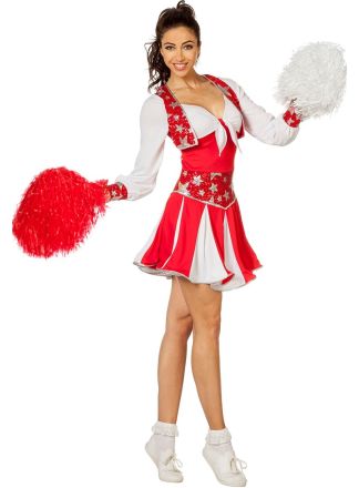 Cheerleader deluxe rood-wit 1dlg.