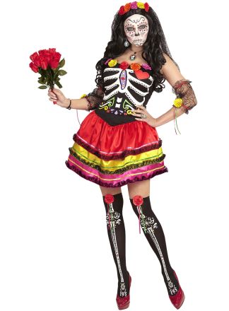 Mujer Dia De Los Muertos Costume 6dlg.