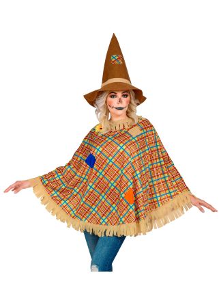 Scarecrow poncho met muts (one size)