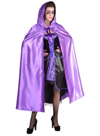 Paarse Venetiaanse mantel met capuchon