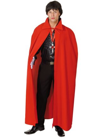 Mooie lange rode cape met kraag