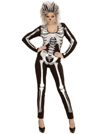 Skelet geraamte catsuit 1dlg.