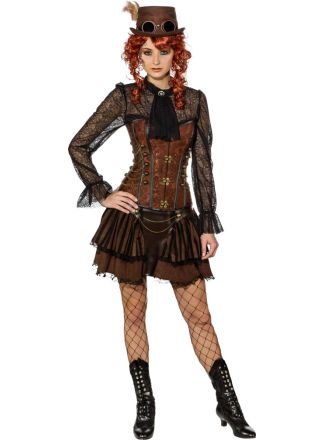 Steampunk corset bruin 1dlg.