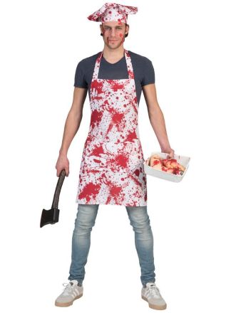 Bloody Butcher Halloween outfit 2dlg. (1 maat)