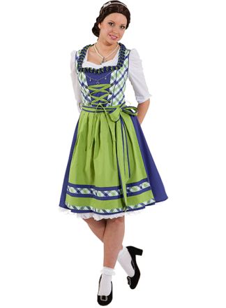 Tiroler dirndl deluxe groen-blauw