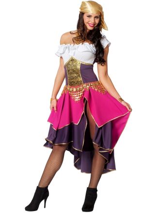 Zigeunerin jurkje paars 2dlg.