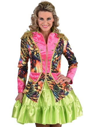 Dames carnavalsjas multi tijgerprint