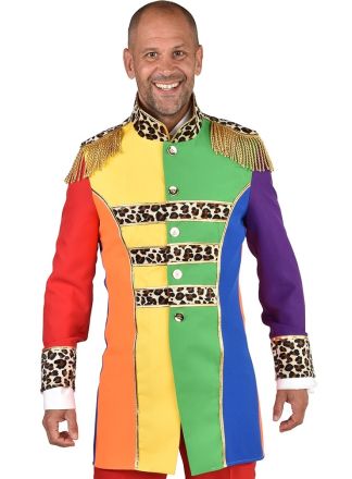 Heren carnavalsjas regenboog kleuren
