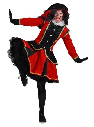 Damespiet "Madrid" rood-zwart