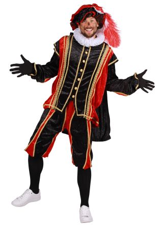 Pieten pak (vdp) met cape rood-zwart
