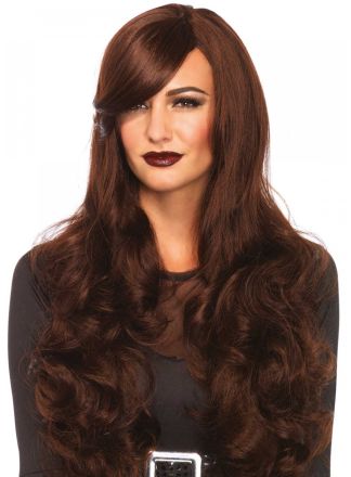 Leg Avenue pruik Long wave bruin