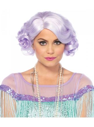 Leg Avenue pruik Curly bob paars