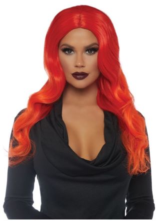 Leg Avenue pruik Long wavy oranje