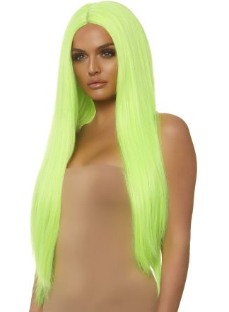 Legvenue pruik long straight green