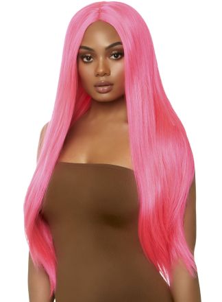 Legvenue pruik long straight pink