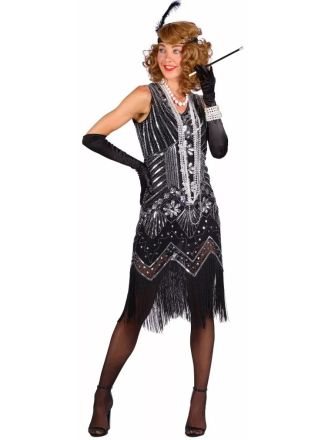 Charleston jurk ''Catherine'' Zilver