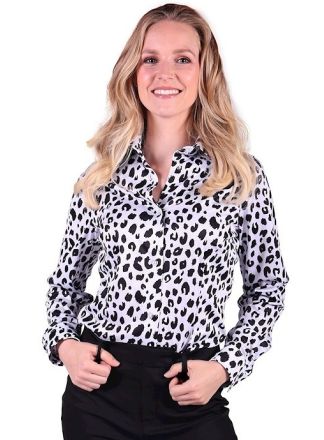 Dames blouse leopard white