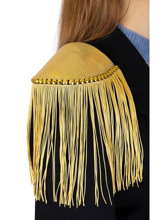 Epaulette shiny gold met goud franjes