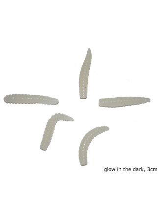 Wormen Glown in dark 5 stuks 3cm.