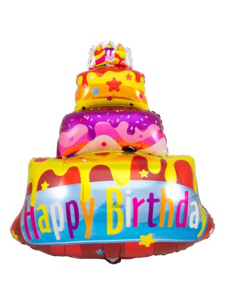 Birthday Taart Folieballon 67x73cm (excl Helium)