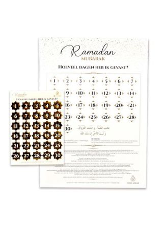 Kalender Eid Mubarak met stickervel goud
