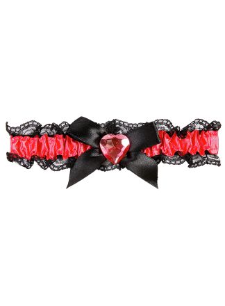 Kousenband pink met hart