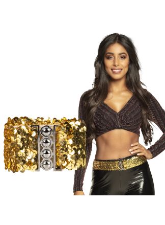 Riem pailletten goud (60x5cm)